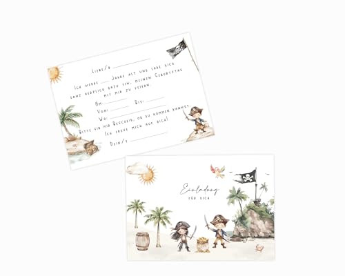 heeaven 10x Piraten Einladungskarten für Kindergeburtstag, DIN A6 148x105mm, 400g Offsetpapier, Selbst Ausfüllbar heeaven 10x Piraten Einladungskarten für Kindergeburtstag, DIN A6 148x105mm, 400g Offsetpapier, Selbst Ausfüllbar von heeaven