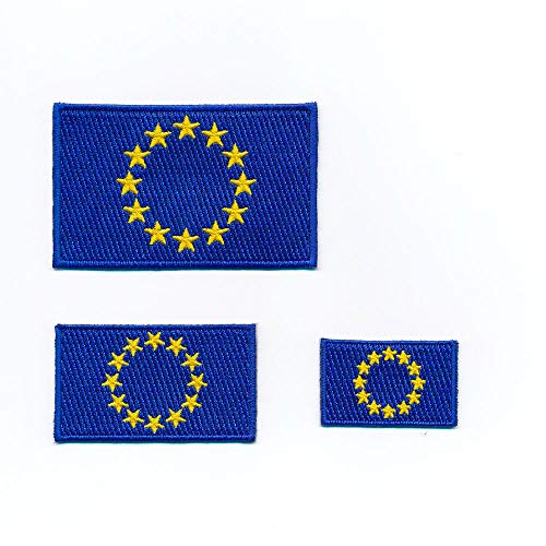3 Europaflaggen EU Flaggen Flags Europäische Union Aufnäher Aufbügler Set 0934 von hegibaer