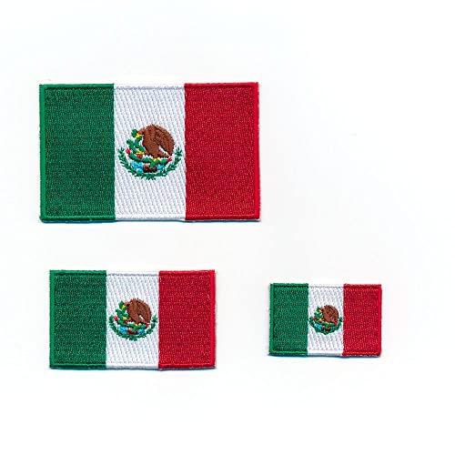 3 Mexico Mexiko Flaggen Patches Mexiko-Stadt Flags Aufnäher Aufbügler Set 0954 von hegibaer