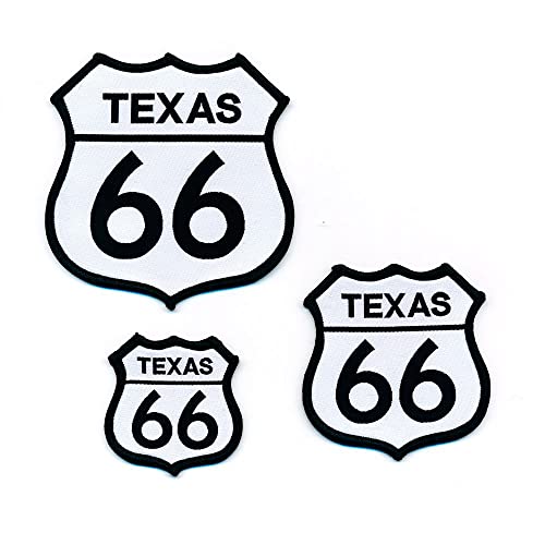 3 Route 66 USA Texas Mainstreet Road Biker Patches Aufbügler Aufnäher 0810 von hegibaer