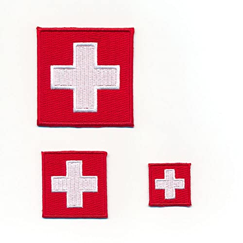 3 Schweiz Flaggen Switzerland Flags CH Bern Patch Aufnäher Aufbügler Set 0924 von hegibaer