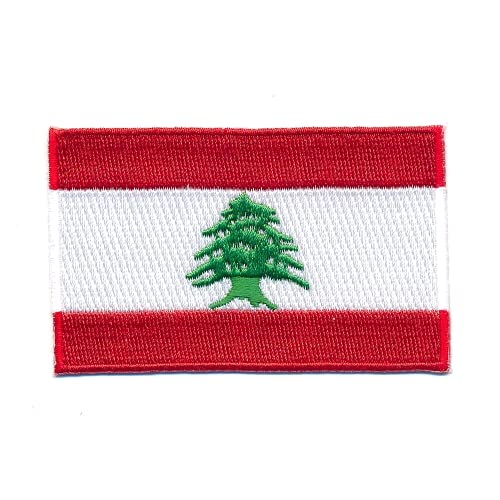 30 x 20 mm Libanon Flagge Beirut Tripoli Aufnäher Aufbügler Patch 1215 Mini von hegibaer