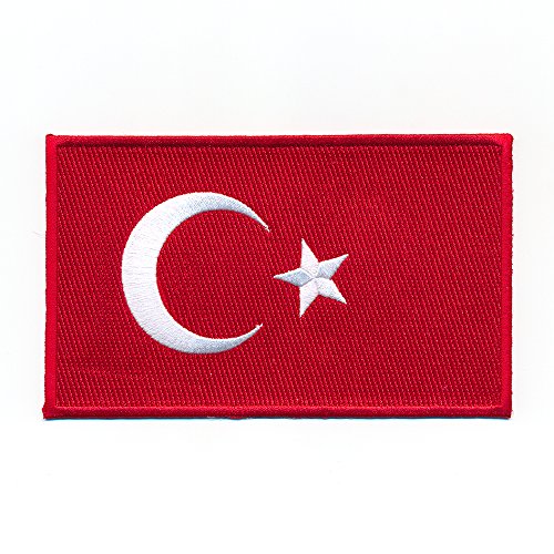 30 x 20 mm Türkei Flagge Türkiye Cumhuriyeti Patch Aufnäher Aufbügler 0633 Mini von hegibaer