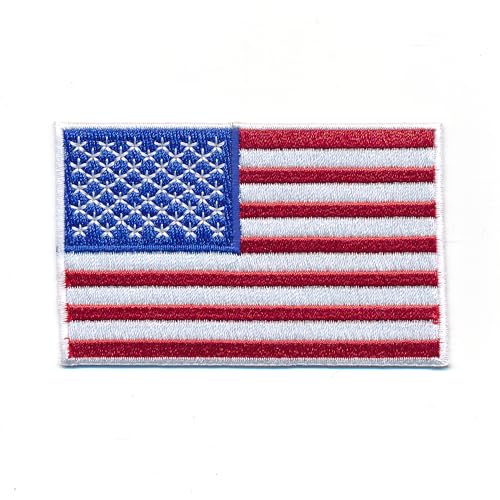 40 x 25 mm Amerika Flagge USA Flag Washington Patch Aufnäher Aufbügler 0640 A von hegibaer