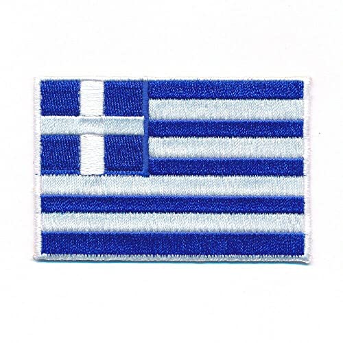 40 x 25 mm Griechenland Flaggen Athen Greece Patch Aufnäher Aufbügler 0637 A von hegibaer
