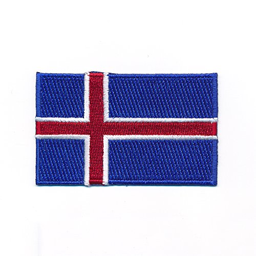 40 x 25 mm Island Iceland Reykjavík Europa Flagge Flag Aufnäher Aufbügler 0965 A von hegibaer