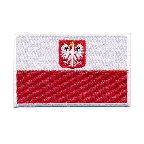 40 x 25 mm Polen Flagge Polska Poland Flag Patch Aufnäher Aufbügler 0660 A von hegibaer