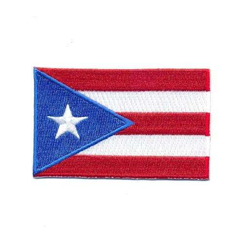 40 x 25 mm Puerto Rico San Juan USA Flagge Fahne Patch Aufnäher Aufbügler 1244 A von hegibaer