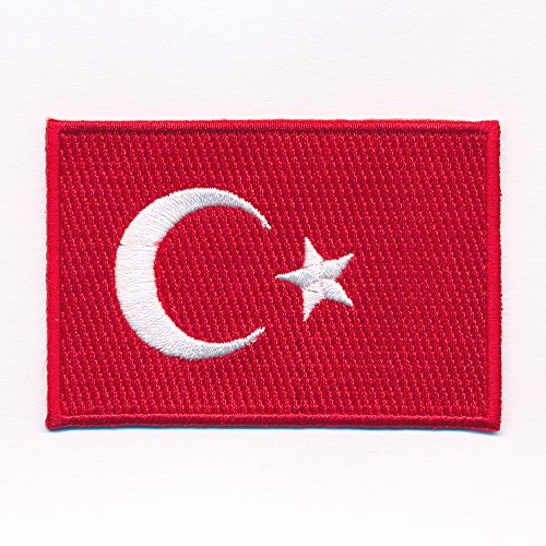 40 x 25 mm Türkei Flagge Türkiye Cumhuriyeti Patch Aufnäher Aufbügler 0633 A von hegibaer