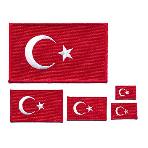 5 Türkei Flaggen Türkiye Cumhuriyeti Flags Ankara Patch Aufnäher Aufbügler Set 1027 von hegibaer