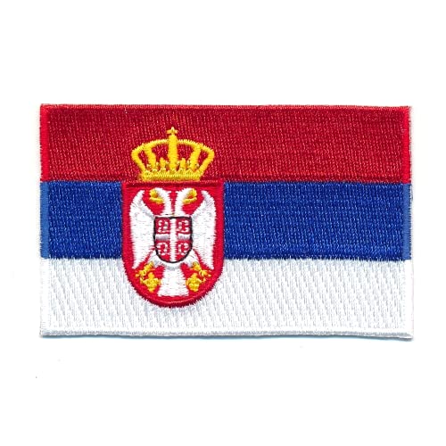 60 x 35 mm Republik Serbien Belgrad Flagge Flag Patch Aufnäher Aufbügler 1231 B von hegibaer