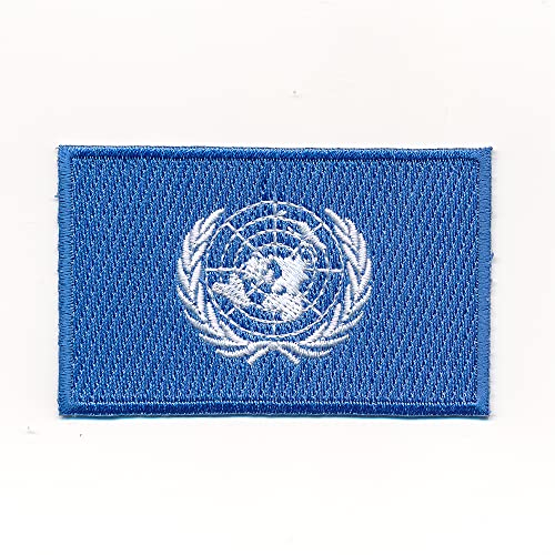 60 x 35 mm UNO Vereinte Nationen United Nations UN Flagge Patch Aufnäher Aufbügler 1209 B von hegibaer