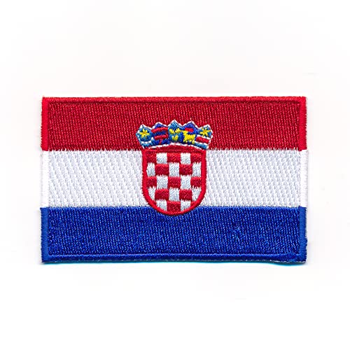 80 x 50 mm Kroatien Flagge Zagreb Aufnäher Aufbügler Patch 0917 X von hegibaer