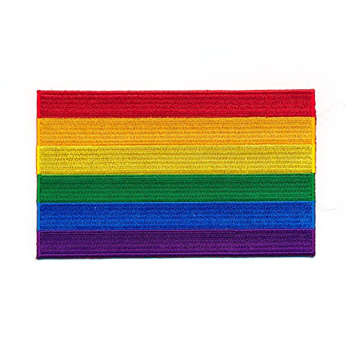 80 x 50 mm Regenbogen Flagge LGBT Pride Flag Patch Aufnäher Aufbügler 1035 X von hegibaer