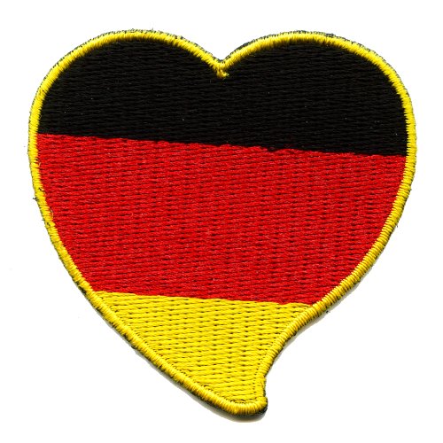 Deutschland Herz Heart Germany Patriot Sport Patch Aufnäher Aufbügler 1001 von hegibaer