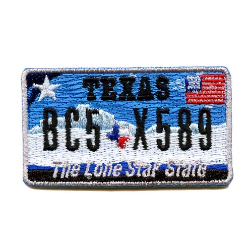 Texas Autokennzeichen USA US TX Bundesstaaten Patch Aufnäher Aufbügler K-43 von hegibaer