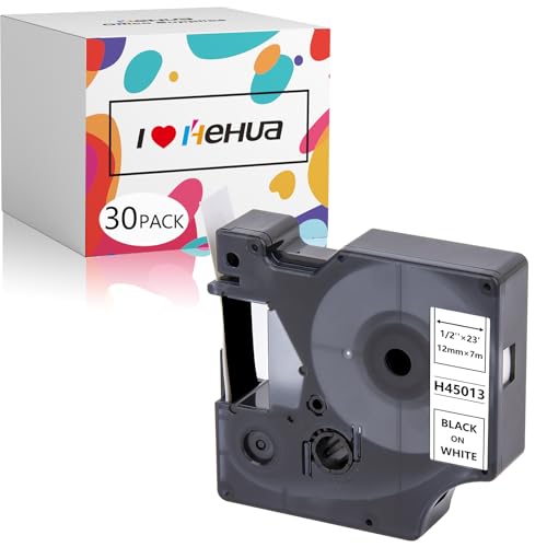 30x Hehua Ersatz für Dymo 45013 45013s S0720530 Schriftbänder D1 12mm Etikettenband 12mm x 7m Schwarz auf Weiß, für LabelManager Executive 640 CB 160 280 210D Labelpoint 150 LabelWriter 450 Duo 30x Hehua Ersatz für Dymo 45013 45013s S0720530 Schriftbänder D1 12mm Etikettenband 12mm x 7m Schwarz auf Weiß, für LabelManager Executive 640 CB 160 280 210D Labelpoint 150 LabelWriter 450 Duo von hehua
