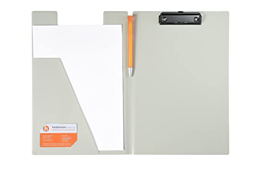 Heidemann Aufklappbare Klemmbrettmappe DIN A4 Plus Photodruck, 11100000 (Taupe) von heidemann GmbH & Co. KG Perfektion in Kunststoff