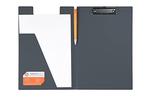 Heidemann Aufklappbare Klemmbrettmappe DIN A4 Plus Photodruck, 11100000 (Warm Grey) von heidemann GmbH & Co. KG Perfektion in Kunststoff