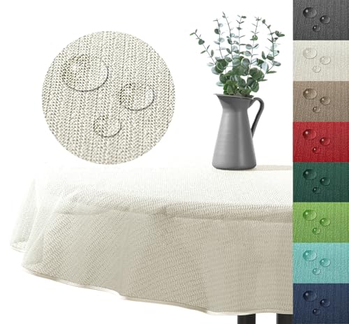 Outdoor Tischdecke Gartentischdecke wasserfest wetterbeständig rutschfest waschbar Outdoortischdecke Weichschaum Garten Balkon Camping Party Tischdeko Typ883 Creme 140 cm rund Outdoor Tischdecke Gartentischdecke wasserfest wetterbeständig rutschfest waschbar Outdoortischdecke Weichschaum Garten Balkon Camping Party Tischdeko Typ883 Creme 140 cm rund von heimtexland
