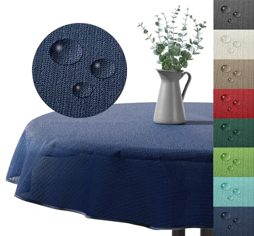 Outdoor Tischdecke Gartentischdecke wasserfest wetterbeständig rutschfest waschbar Outdoortischdecke Weichschaum Garten Balkon Camping Party Tischdeko Typ883 dunkelblau 140 cm rund Outdoor Tischdecke Gartentischdecke wasserfest wetterbeständig rutschfest waschbar Outdoortischdecke Weichschaum Garten Balkon Camping Party Tischdeko Typ883 dunkelblau 140 cm rund von heimtexland