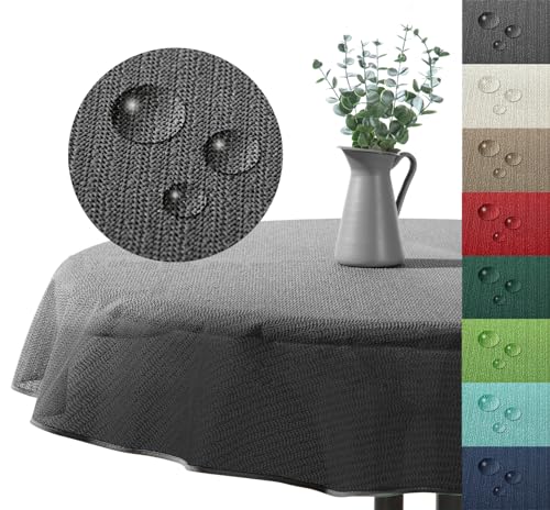 Outdoor Tischdecke Gartentischdecke wasserfest wetterbeständig rutschfest waschbar Outdoortischdecke Weichschaum Garten Balkon Camping Party Tischdeko Typ883 grau 140 cm rund Outdoor Tischdecke Gartentischdecke wasserfest wetterbeständig rutschfest waschbar Outdoortischdecke Weichschaum Garten Balkon Camping Party Tischdeko Typ883 grau 140 cm rund von heimtexland