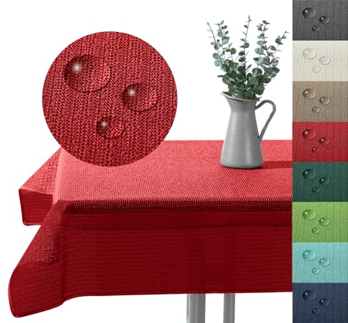 Outdoor Tischdecke Gartentischdecke wasserfest wetterbeständig rutschfest waschbar Outdoortischdecke Weichschaum Garten Balkon Camping Party Tischdeko Typ883 rot 130x160 cm eckig Outdoor Tischdecke Gartentischdecke wasserfest wetterbeständig rutschfest waschbar Outdoortischdecke Weichschaum Garten Balkon Camping Party Tischdeko Typ883 rot 130x160 cm eckig von heimtexland