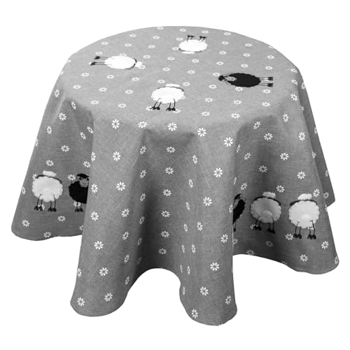 Tischdecke Schwarzes Schaf Ostern Deko Tischwäsche mit Applikation Leinen-Optik Bestickt Osterdeko Gedeckter Tisch Tischdeko Typ885 Mitteldecke rund 150 cm grau Tischdecke Schwarzes Schaf Ostern Deko Tischwäsche mit Applikation Leinen-Optik Bestickt Osterdeko Gedeckter Tisch Tischdeko Typ885 Mitteldecke rund 150 cm grau von heimtexland
