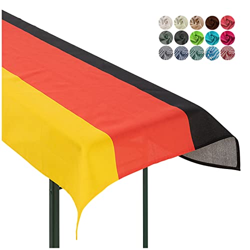 heimtexland ® Tischdecke Bierzeltgarnitur Biertischdecke Garten Tischdeko Fußball EM WM Typ861 Deutschlandflagge 90x240 cm von heimtexland