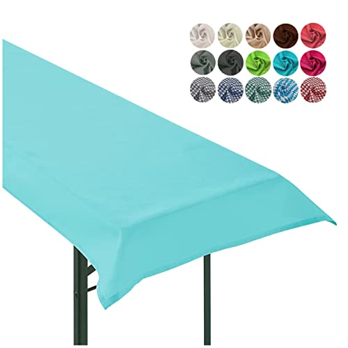 heimtexland ® Tischdecke Bierzeltgarnitur Biertischdecke Garten Tischdeko Party Event Dekoration Typ861 Aqua 90x240 cm von heimtexland