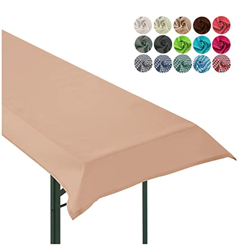 heimtexland ® Tischdecke Bierzeltgarnitur Biertischdecke Garten Tischdeko Party Event Dekoration Typ861 Beige 90x240 cm von heimtexland