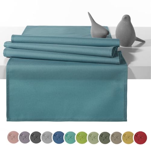 heimtexland Outdoor Tischläufer Garten Tischdecke 45x145 Tischdeko wasserabweisend wetterfest UV-beständig Typ551 Hellblau heimtexland Outdoor Tischläufer Garten Tischdecke 45x145 Tischdeko wasserabweisend wetterfest UV-beständig Typ551 Hellblau von heimtexland