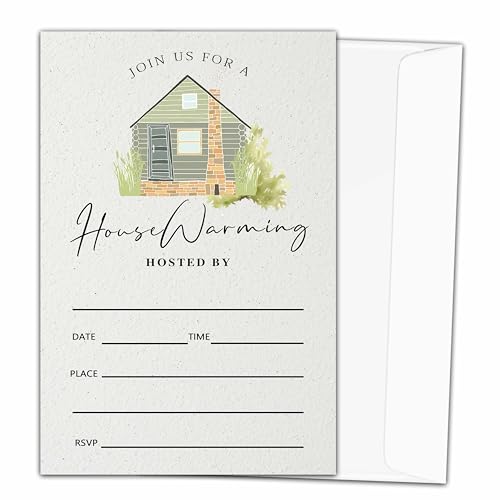 heiyihe Einladungskarten zum Einzug, minimalistisch, mit Umschlägen, moderne Einladungskarten, 20 Stück, C07 heiyihe Einladungskarten zum Einzug, minimalistisch, mit Umschlägen, moderne Einladungskarten, 20 Stück, C07 von heiyihe