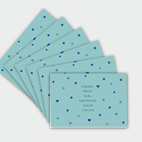 hejjo 6x Set türkise Klappkarten mit Sprüchen I Premium Grusskarten für Geburtstage Partys Einladungen I Fair produziert I Ole von hejjo
