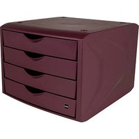 helit Schubladenbox the green chameleon  bordeaux H6429525, DIN A4 mit 4 Schubladen von helit