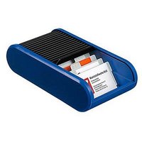 helit Visitenkartenbox blau/schwarz, für bis zu 300 Visitenkarten von helit