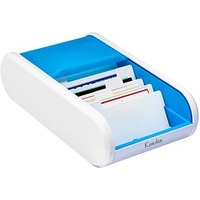helit Visitenkartenbox weiß/hellblau, für bis zu 300 Visitenkarten von helit