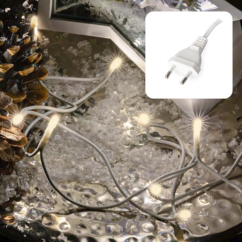 HELLUM Lichterkette 20 LED, 2,85m Länge, Lichterkette innen, klassisch warmweiß, 59lm, Lichterkette grün mit Stecker, Weihnachtsbaum Lichterkette 579116 von hellum