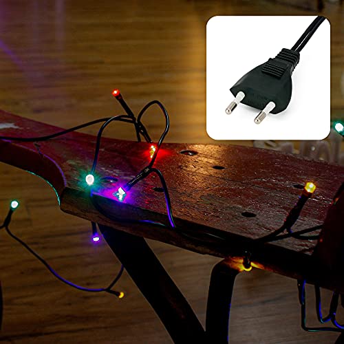 hellum LED Mini Lichterkette Innen, 20 bunte LED, 285cm beleuchtete Länge, mini Lichterkette bunt innen mit Stecker, für Weihnachtsbaum oder Partybeleuchtung, 577556 von hellum