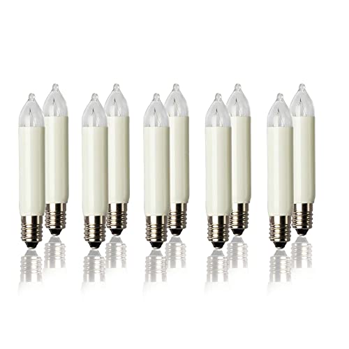 Hellum Ersatz-Kerzen für Schwibbogen, 10 Stück 16V 3W Schaftkerze für Weihnachtsbaum Kerzen Lichterketten innen und außen mit 15 & 16 Brennstellen,Birnen für Lichterbogen E10/ 16V/ 3W/ 22 Lumen 934045 Hellum Ersatz-Kerzen für Schwibbogen, 10 Stück 16V 3W Schaftkerze für Weihnachtsbaum Kerzen Lichterketten innen und außen mit 15 & 16 Brennstellen,Birnen für Lichterbogen E10/ 16V/ 3W/ 22 Lumen 934045 von hellum
