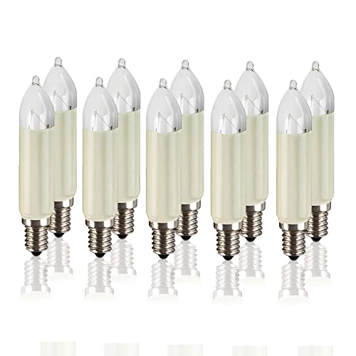hellum Ersatz-Kerzen 10 Stück 16V 4W Schaftkerze für Weihnachtsbaum Kerzen Lichterketten innen und außen mit 15 Brennstellen, Birnen für Lichterbogen E14/ 16V/ 4W/ 34 Lumen 905007 hellum Ersatz-Kerzen 10 Stück 16V 4W Schaftkerze für Weihnachtsbaum Kerzen Lichterketten innen und außen mit 15 Brennstellen, Birnen für Lichterbogen E14/ 16V/ 4W/ 34 Lumen 905007 von hellum