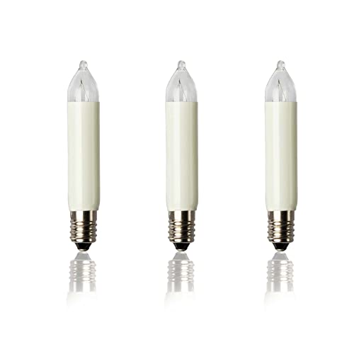 hellum Ersatzbirnen für Lichterbogen, 3 Stück 23V 3W klein-Schaftkerzen für Schwibbogen, für Ersatz-Kerzen Lichterketten innen und außen mit 10 Brennstellen, ø10mm E10/ 23V/ 3W/ 22Lumen 938036 hellum Ersatzbirnen für Lichterbogen, 3 Stück 23V 3W klein-Schaftkerzen für Schwibbogen, für Ersatz-Kerzen Lichterketten innen und außen mit 10 Brennstellen, ø10mm E10/ 23V/ 3W/ 22Lumen 938036 von hellum