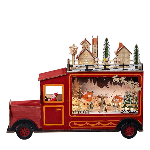 hellum LED-Lastwagen m. Winterszene/Stadt 15 BS warmweiß innen LED Lastwagen, rot, mit Weihnachtsmann und zweistöckiger Stadt Winterszene, mit 6h-Timer, warmweiß, hellum LED-Lastwagen m. Winterszene/Stadt 15 BS warmweiß innen LED Lastwagen, rot, mit Weihnachtsmann und zweistöckiger Stadt Winterszene, mit 6h-Timer, warmweiß, von hellum