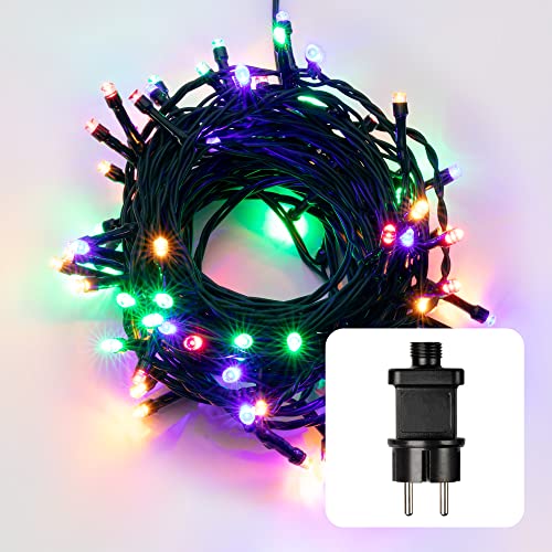 hellum LED Lichterkette Außen oder Innen I Lichterkette Bunt I Lichterkette LED strombetrieben mit 120 LED I Weihnachtsbaumbeleuchtung mit Kabel in Grün I 560954 von hellum