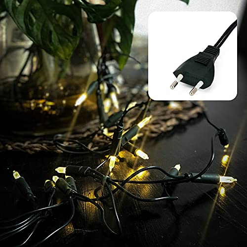 hellum Lichterkette 35 LED warmweiß Indoor 5,10 m Lichtlänge, 2x1,5 m Zuleitung Deko Beleuchtung Party 577679 von hellum