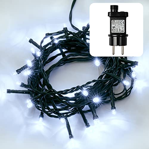 hellum LED Lichterkette Außen mit Timer, 3,9m beleuchtete Länge 40 LED, Lichterkette kaltweiß, strombetrieben mit Stecker, Weihnachtsbaumbeleuchtung mit Kabel in grün 577303 hellum LED Lichterkette Außen mit Timer, 3,9m beleuchtete Länge 40 LED, Lichterkette kaltweiß, strombetrieben mit Stecker, Weihnachtsbaumbeleuchtung mit Kabel in grün 577303 von hellum