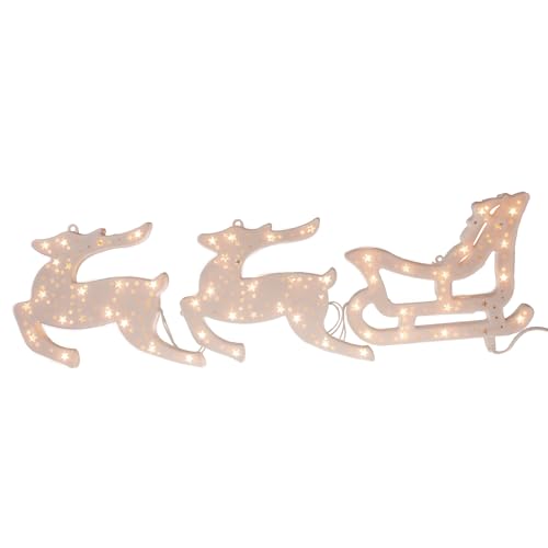 Hellum Weihnachtsdeko Fenster Rentierschlitten innen, warmweiß 50 Lichter, Weihnachtsbeleuchtung Fenster mit Saughaken zum Aufhängen, strombetrieben Kabel weiß 100x19cm <59lm 877502 Hellum Weihnachtsdeko Fenster Rentierschlitten innen, warmweiß 50 Lichter, Weihnachtsbeleuchtung Fenster mit Saughaken zum Aufhängen, strombetrieben Kabel weiß 100x19cm <59lm 877502 von hellum