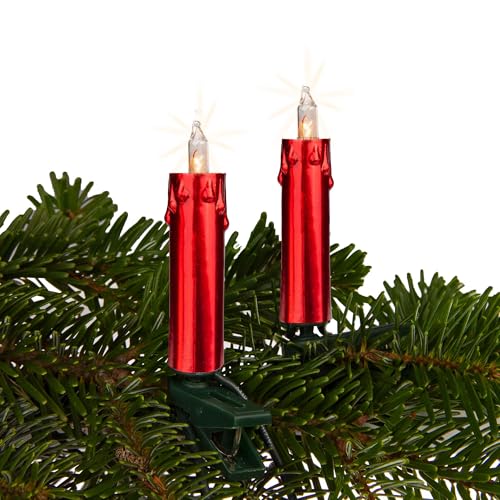 hellum 20er Minischaft Lichterkette mit Stecker, Lichterkette Weihnachtsbaum mit 20 warmweißen Lichtern, Kabel grün Kerzen rot mit Wachsoptik, Gesamtlänge 12,5 m mit 2x1,5 m Zuleitung 152500 hellum 20er Minischaft Lichterkette mit Stecker, Lichterkette Weihnachtsbaum mit 20 warmweißen Lichtern, Kabel grün Kerzen rot mit Wachsoptik, Gesamtlänge 12,5 m mit 2x1,5 m Zuleitung 152500 von hellum