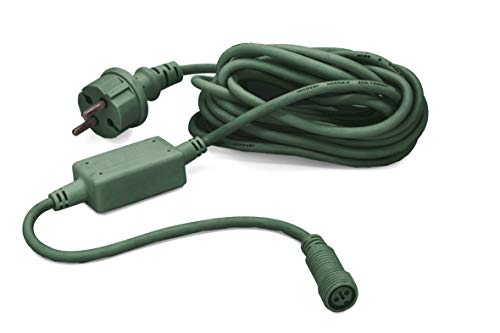 hellum 555127 Zuleitung Anschlusskabel für verlängerbare System-Profi Lichterketten / 5 m/innen & außen/grünes Kabel von hellum