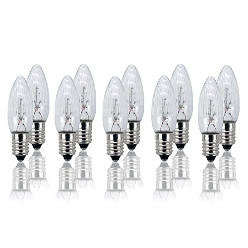 hellum Ersatz-Kerzen für Schwibbogen, 10 Stück 34V 3W Riffelkerze für Weihnachtsbaum Kerzen Lichterketten innen mit 7 Brennstellen, Birnen für Lichterbogen E10/ 34V/ 3W/ 22 Lumen 950083 hellum Ersatz-Kerzen für Schwibbogen, 10 Stück 34V 3W Riffelkerze für Weihnachtsbaum Kerzen Lichterketten innen mit 7 Brennstellen, Birnen für Lichterbogen E10/ 34V/ 3W/ 22 Lumen 950083 von hellum